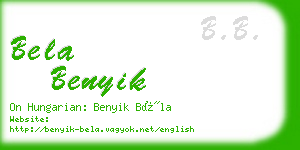 bela benyik business card